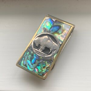 Abalone and Silver Buffalo Money Clip